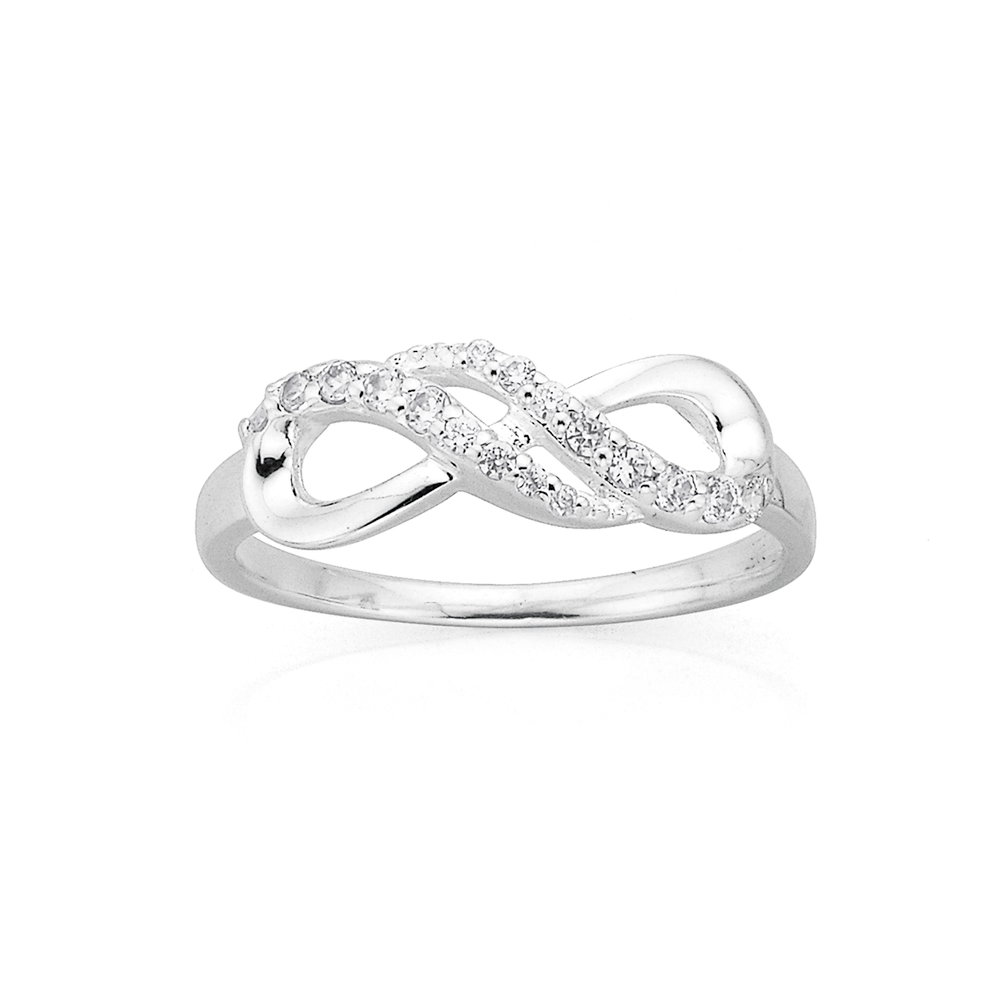 Tiffany & Co. White Gold Diamond Infinity Ring 0.13ct F/VS | Rich Diamonds