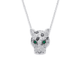 Sterling Silver Cubic Zirconia Leopard Head Pendant with Chain