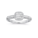 Sterling Silver Cubic Zirconia Pave Cushion Dress Ring