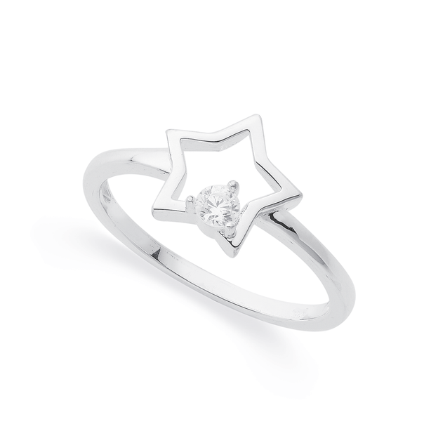 Sterling Silver Cubic Zirconia Star Ring