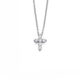 Sterling Silver CZ Mini Cross On Chain Pendant