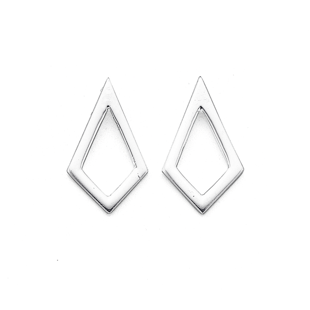 Sterling Silver Diamond Shape Studs