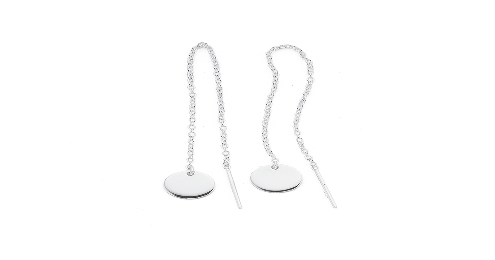 Sterling Silver Disc Thread Earrings | Stewart Dawsons
