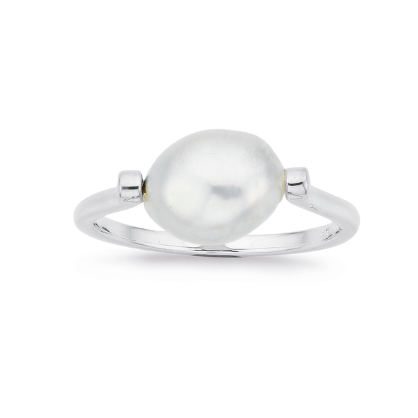 Sterling Silver & Fresh Water Pearl Spinning Ring