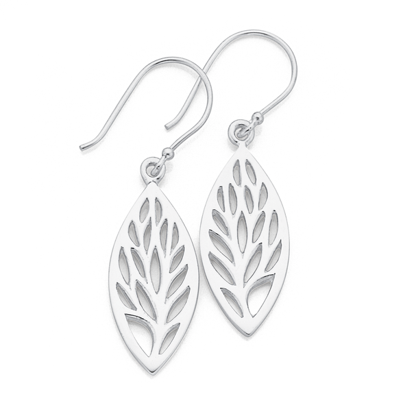 Sterling Silver Marquirse Leaf Earrings