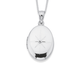 Sterling Silver Oval Locket with Diamond 18mm
