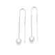 Sterling Silver Round Ball Thread Drop Earrings