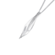 Sterling Silver Slender Leaf with Diamond Pendant